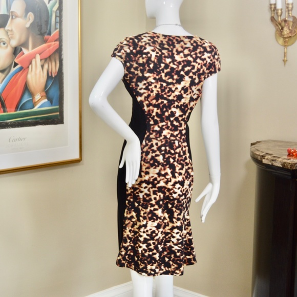🆕🏷️ROBERTO CAVALLI Animal Print V-Neck Sheath Dress – Size 8 / EU 46 🇮🇹 - Picture 9 of 13